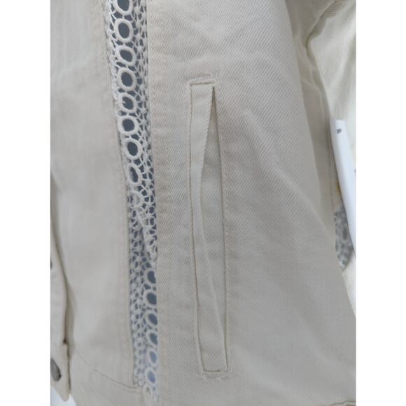 White Denim Lace Jacket Infinite Road by Blank NYC - Picture 13 of 16